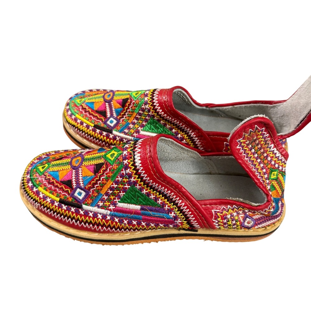 Moroccan Traditional Handmade Stitched Leather Berber‎ Babouches Women's size 9